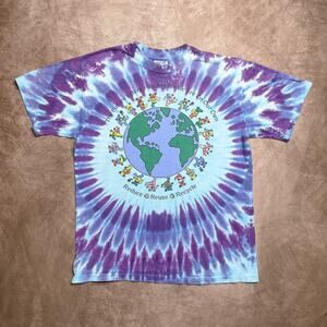 Vintage 90s Grateful Dead Reduce Reuse Recycle Tie Dye T-Shirt Dancing Bears